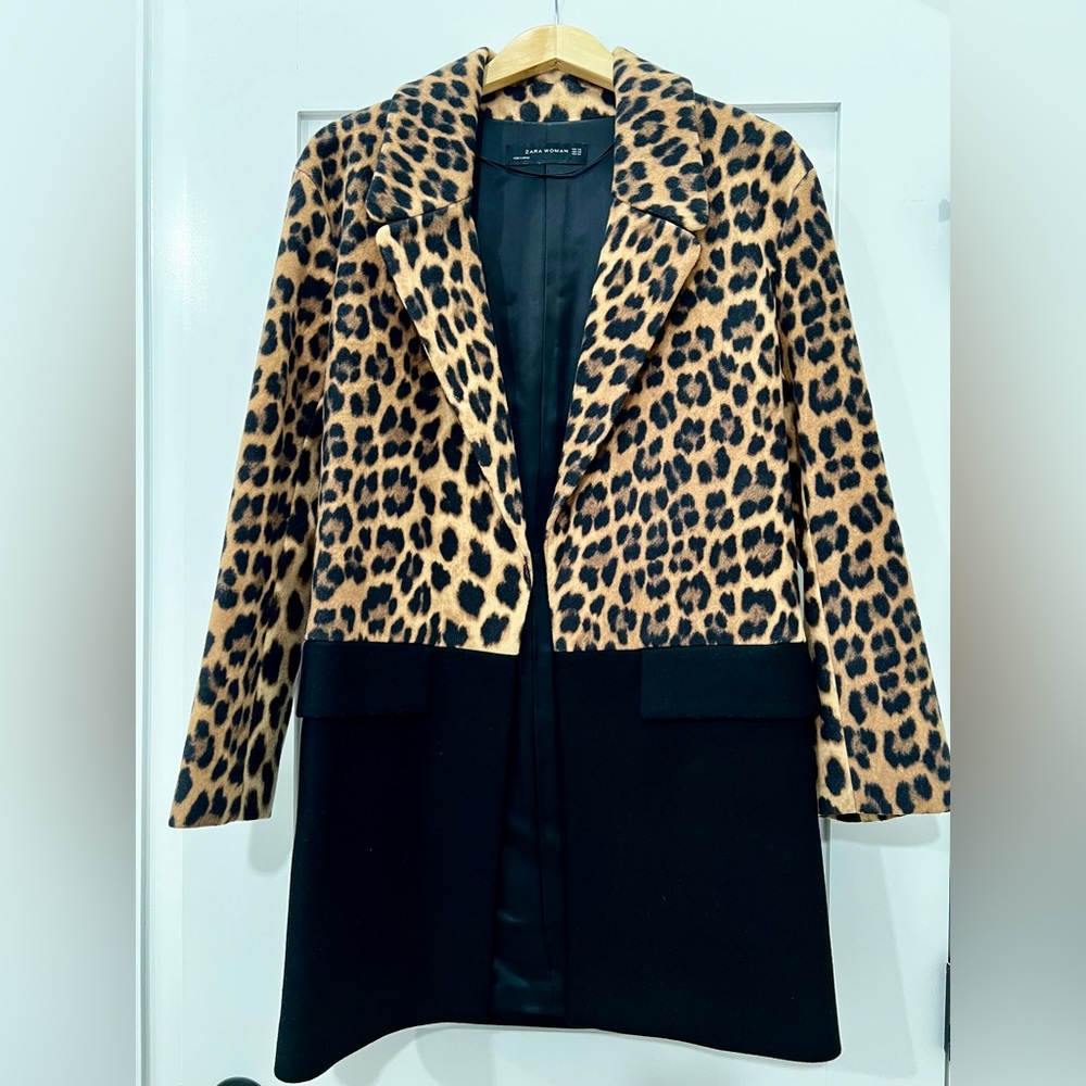 *FINAL SALE* Zara single breasted women’s leopard print coat